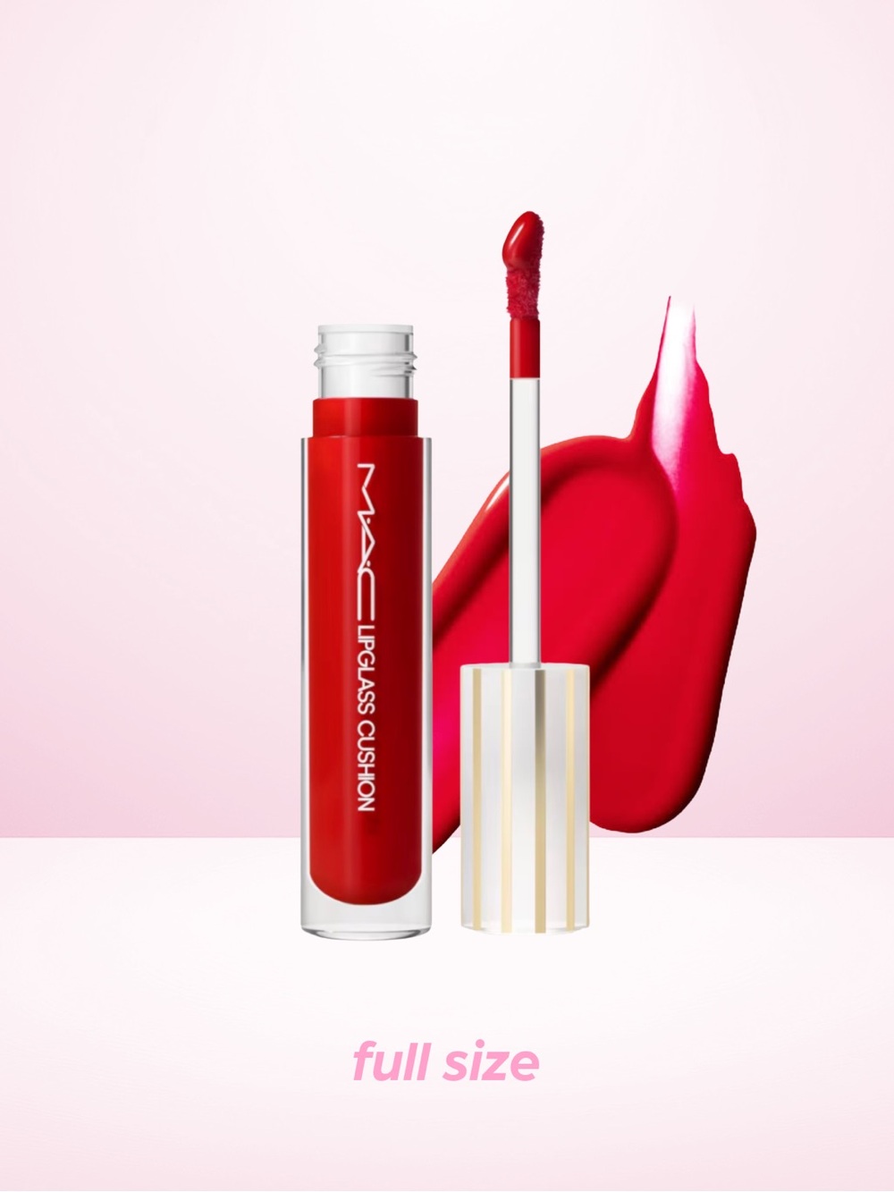 MAC Cosmetics Lipglass Cushion Lip Oil Tantrum red